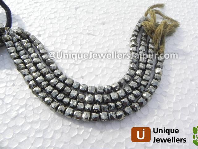 Pyrite Faceted Cube Beads